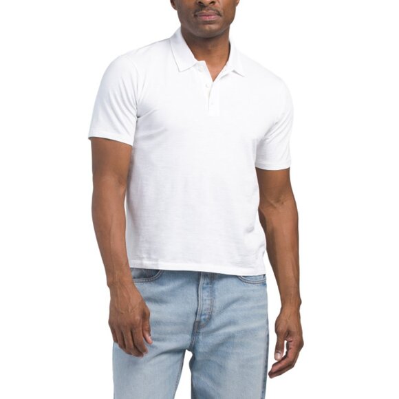 RAG & BONE White Classic Slub Knit Jersey Polo